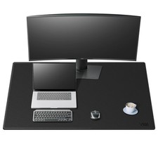 Tapis de Bureau en Cuir, 100 x 60cm Sous Main, Double Face Tapis de Souris po...