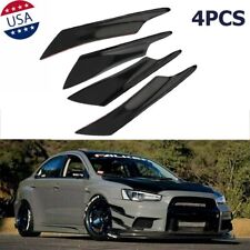 4pcs Car Bumper Fin Canard Splitter Diffuser Valence Spoiler Lip Glossy Black