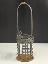 Ancien panier porte bouteilles en fer osier Déco Vintage
