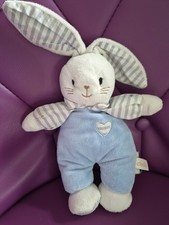 Doudou lapin blanc bleu - lapin,