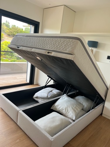 Lit coffre 160x200 matelas - 160x200,