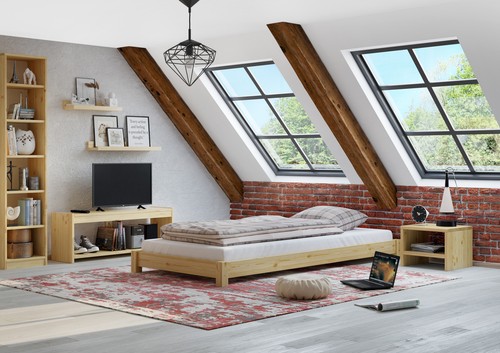 Lit simple pin naturel 100x200
