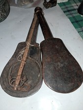 Antique Asian Carved Wooden Scale - Guitar Shape Box, 20cm