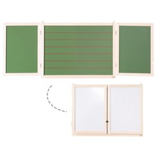 Tableau Enfant Mural à 3 Volets en Bois Naturel - Triptyque à Suspendre - Dou...