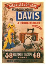 CPM 80s Repro Vintage Poster American Davis SEWING MACHINE.