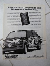 Publicité Alfa Romeo Alfasud