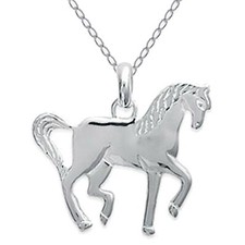 COLLIER Cheval mixte en Argent 925 rhodié- LONGUEUR au CHOIX 45cm ou 50cm - Neuf