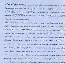 Antique Document Mr John Lott Ensor Mr John Paine Harvis land sale 1854 Hutton