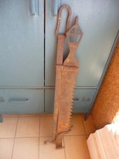 cremaillere en fer forgé ancienne art populaire dim 1.20 m