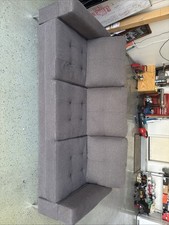 Futon Mattress 6’ Tufted Dark Grey Sofa Couch Bed