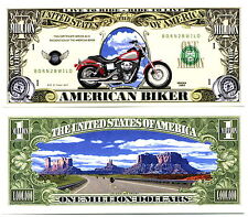 BIKER COLLECTION NOTE - MILLION DOLLARS! With Harley Davidson Motorcycle Biker