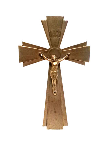 Ancien crucifix laiton - ancien, en