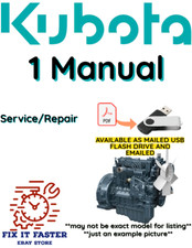 KUBOTA ENGINE 3 CYLINDER D1105-E MANUAL SERVICE REPAIR SHOP PDF ON USB