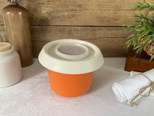 1025⚜️ Ancien Tupperware Bol Mélangeur 1,5 L Orange Chantilly Batteur Haut 15 Cm