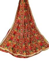 Foulard indien vintage rouge