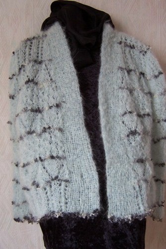 Gilet mohair tricoté main - gilet,