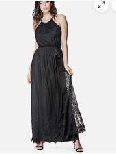 Guess Black Jupiter Maxi Lace Net Dress Stretchy Size Uk 6 Fit Uk 8 Also Vgc #M3