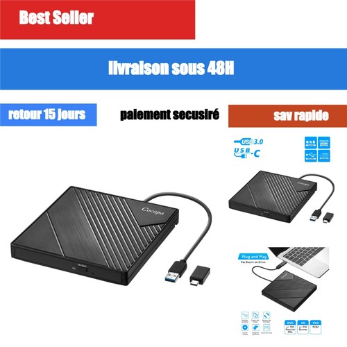 Lecteur dvd externe usb 0 - externe, 3.0