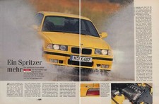 BMW M3 (E36) with 321 hp-test report from 1995 on 4 pages