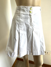 Puma white cotton tennis style skirt size 36 long skater 152!