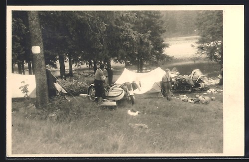 Carte postale photo moto - , avec