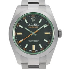 ROLEX Milgauss green glass 116400GV black Random Number second hand mens