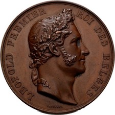 Medal 1835 Belgium Leopold 50mm / 56.1g Original Coin #FGX
