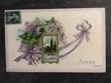 CP ILLUSTRATED WAFFLE FRIENDSHIP FRAME LANDSCAPE MOON FLOWERS RIBBON - 39194