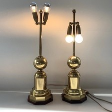 Paire Lampes Boule Laiton