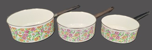 Lot casseroles fleuries - casseroles,