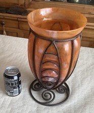 Beautiful Art Deco Wrought Iron Frame Vase to Restore Used O
