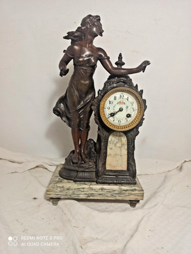 Pendule 1900 marbre regule - pendule,