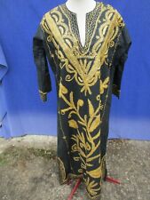 Robe N°49 en coton marocaine noire broderies or djellaba