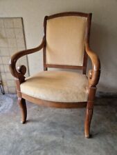 Mahogany and Mahogany Veneer Vintage Empire Restoration Armchair 19th Century