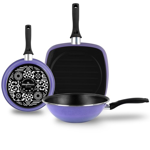 Ensemble poêle wok grill - wok,