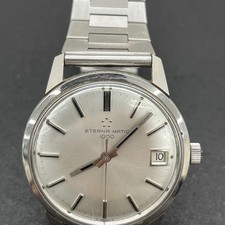 ETERNA MATIC 1000 Automatic Watch Date 41x35mm Silver Dial Working Engraved