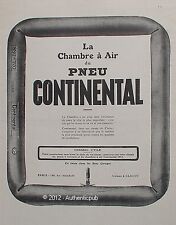 1911 FRENCH AD TYRE CONTINENTAL AIR CHAMBER FACTORIES A CLICHY