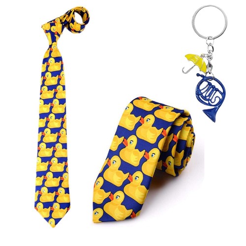 Cravate canard bleu jaune - canard,