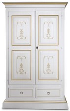 ARMOIRE FONCTIONNELLE LAQUÉE BLANCHE AVEC DÉCORATION