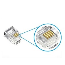 Lot 1-100 RJ11 Connecteur telephonique 4pins 6P4C generique 4/6 Male Transparent