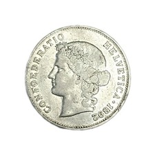 Suisse 5 Francs 1892 Tête