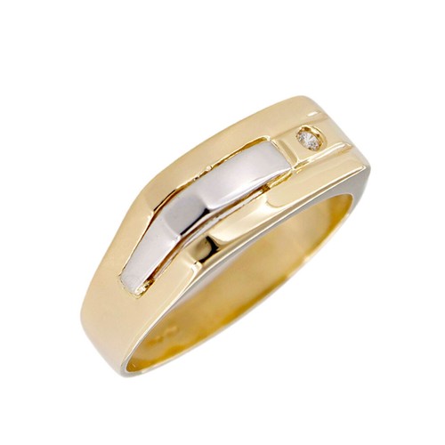 Bague homme jaune blanc - bague, or