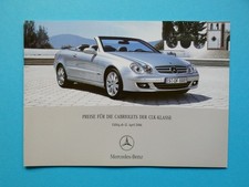 Brochure / Price List - Mercedes A209 - CLK Cabriolet / Convertible / 63 AMG - 04/06