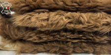 Sable Marron Peau de Chèvre Cheveux Sur Mouton Fourrure Cuir 2 Total 40.6cmx66cm