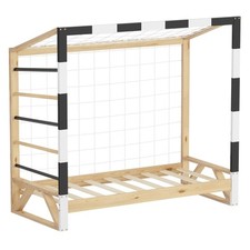 Lit enfant but de football handball 70x140 cm naturel bois avec sommier à lattes