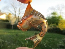 Broche en bronze Poisson