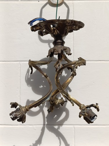Lustre ancien bronze doré - , 3