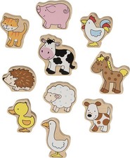 Animaux de la ferme en bois - 10 élèments