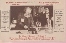 RARE CARTE ANCIENNE du RESTAURANT LA TOUR D'ARGENT à PARIS avec numéro de CANARD