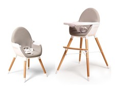 Chaise haute bébé évolutive Blanc et Gris